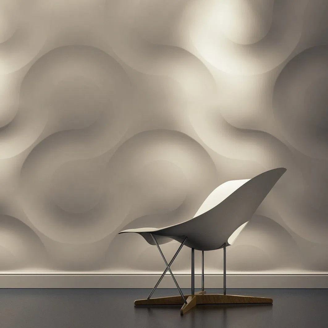 3D Wall Panel – CURVES - Gypsum Panels in modern living room  | DecorMania K 
