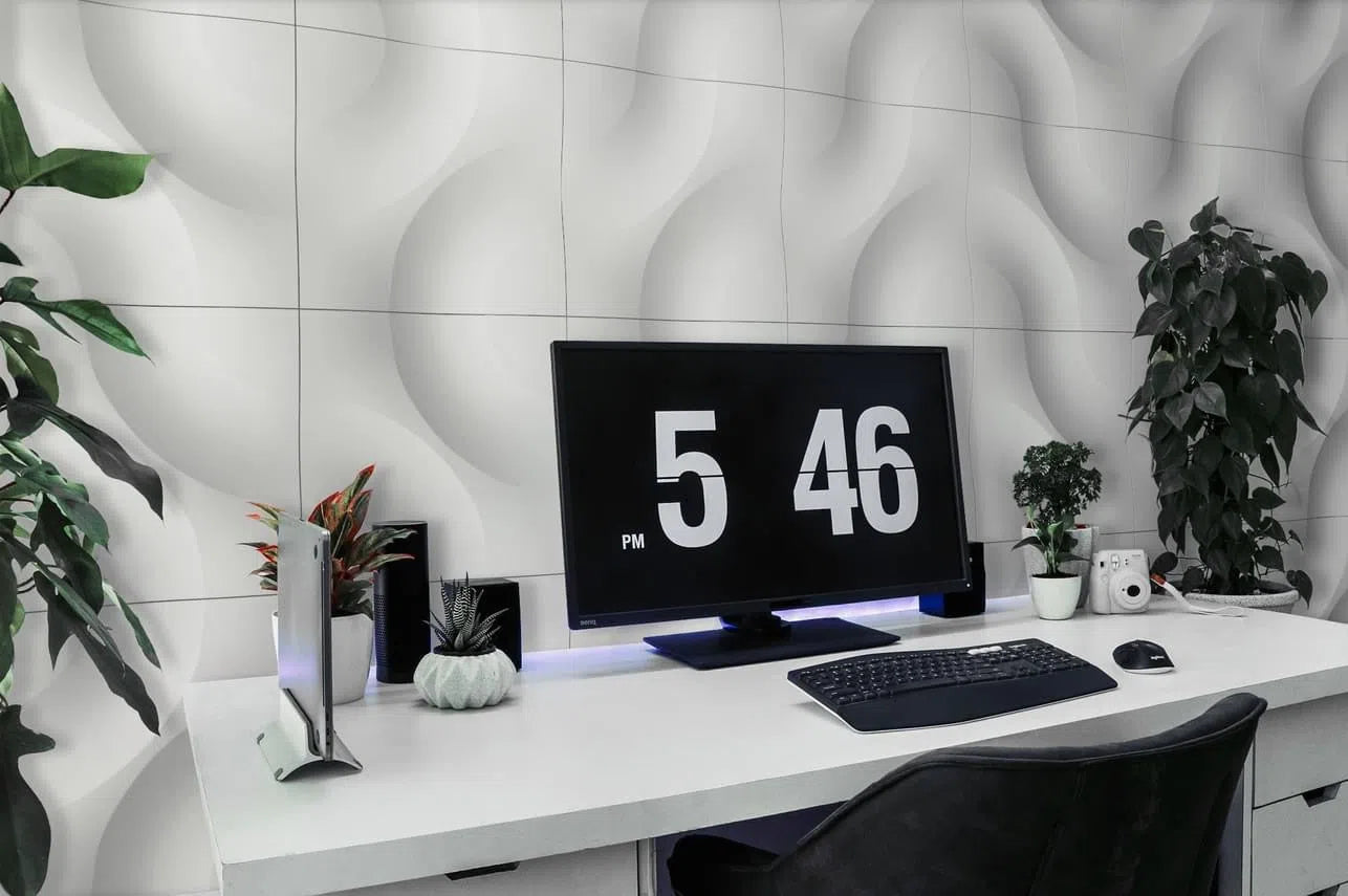 3D Wall Panel – CURVES - Gypsum Panels in office| DecorMania UK