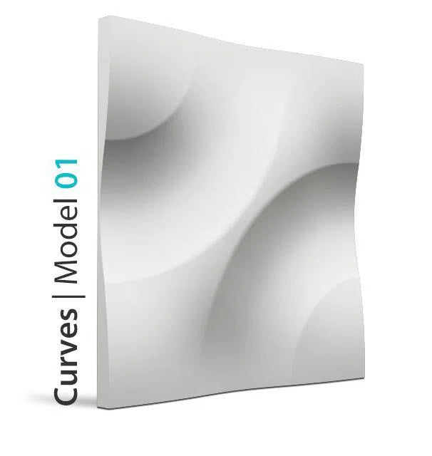 3D Wall Panel – CURVES - Gypsum Panels on white background | DecorMania UK 