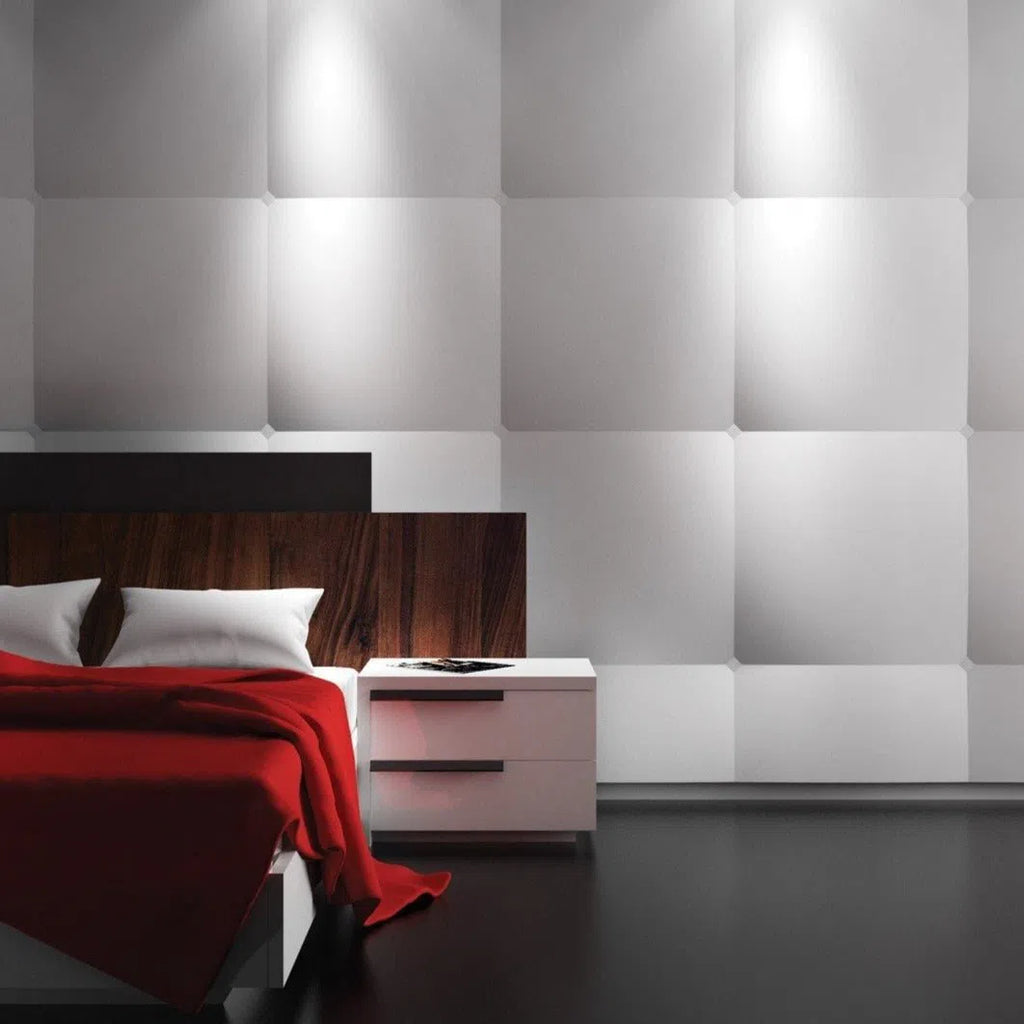 3D Wall Panel - CUSHION - Gypsum Panels in modern bedroom | DecorMania UK 