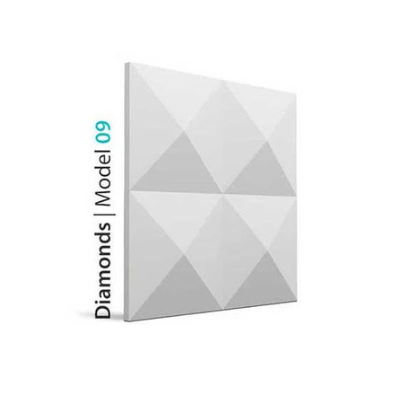 3D Wall Panel - DIAMONDS - Gypsum Panels on white background | DecorMania UK
