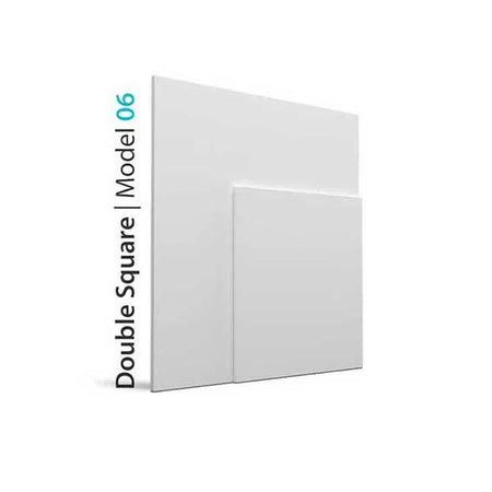 3D Wall Panel - DOUBLE SQUARE - Gypsum Panels on white background  | DecorMania UK