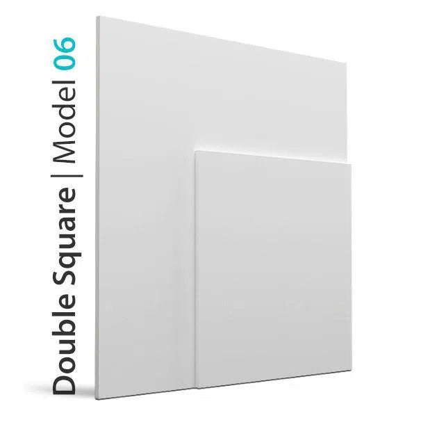 3D Wall Panel - DOUBLE SQUARE - Gypsum Panels on white background | DecorMania UK