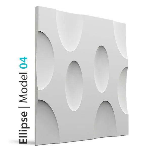 3D Wall Panel – ELLIPSE - Gypsum Panels on white background | DecorMania UK