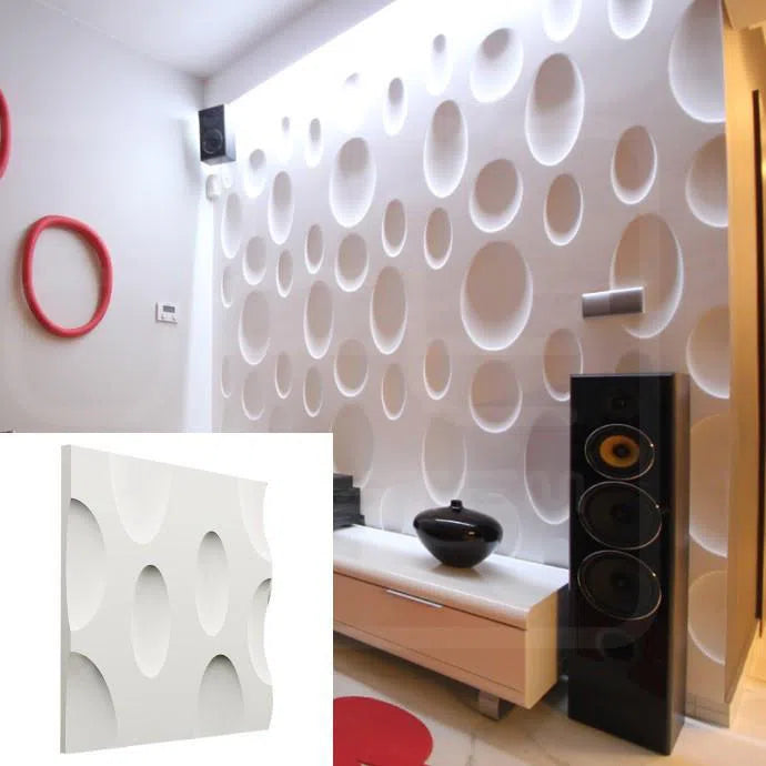 3D Wall Panel – ELLIPSE - Gypsum Panels in modern room  | DecorMania UK 