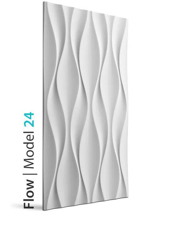3D Wall Panel - FLOW - Gypsum Panels on white background | DecorMania UK 