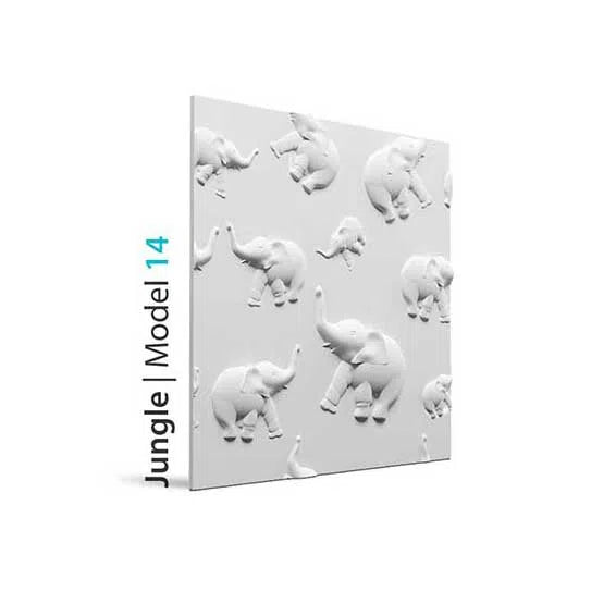 3D Wall Panel - JUNGLE - Gypsum Panels on white background | DecorMania UK 