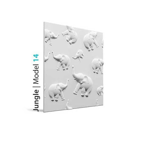 3D Wall Panel - JUNGLE - Gypsum Panels on white background | DecorMania UK 