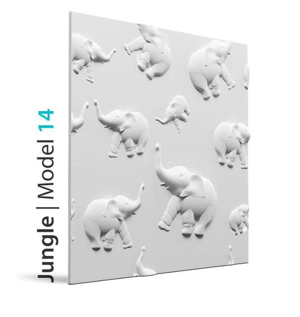 3D Wall Panel - JUNGLE - Gypsum Panels on white background  | DecorMania UK