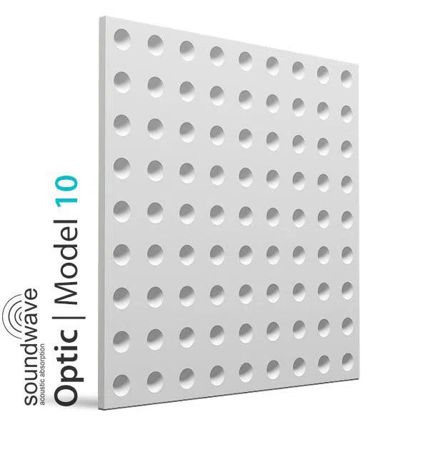 3D Wall Panel - OPTIC - Gypsum panel with a perforated circular pattern | DecorMania UK