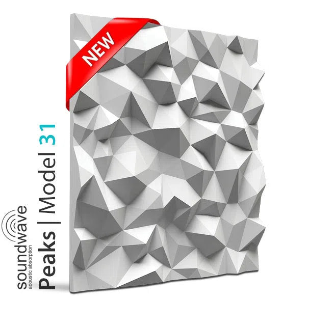 3D Wall Panel - PEAKS - Gypsum Panels on white background  | DecorMania UK 