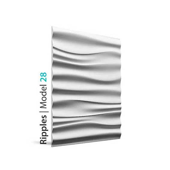 3D Wall Panel - RIPPLES - close up of Gypsum Panel | DecorMania UK