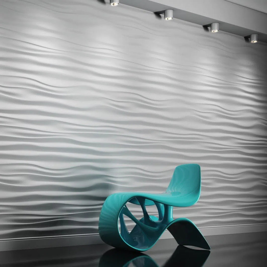 3D Wall Panel - RIPPLES - Gypsum Panels in modern living room | DecorMania UK 