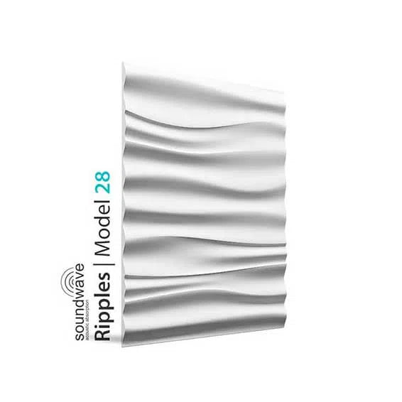 3D Wall Panel - RIPPLES - Gypsum Panels on white background | DecorMania UK 