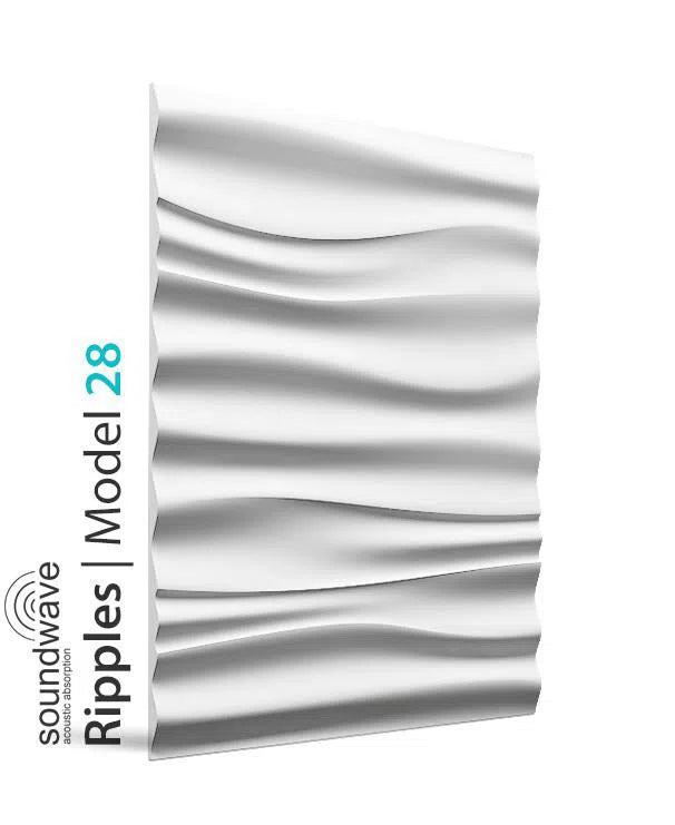 3D Wall Panel - RIPPLES - Gypsum Panels on white background  | DecorMania UK 