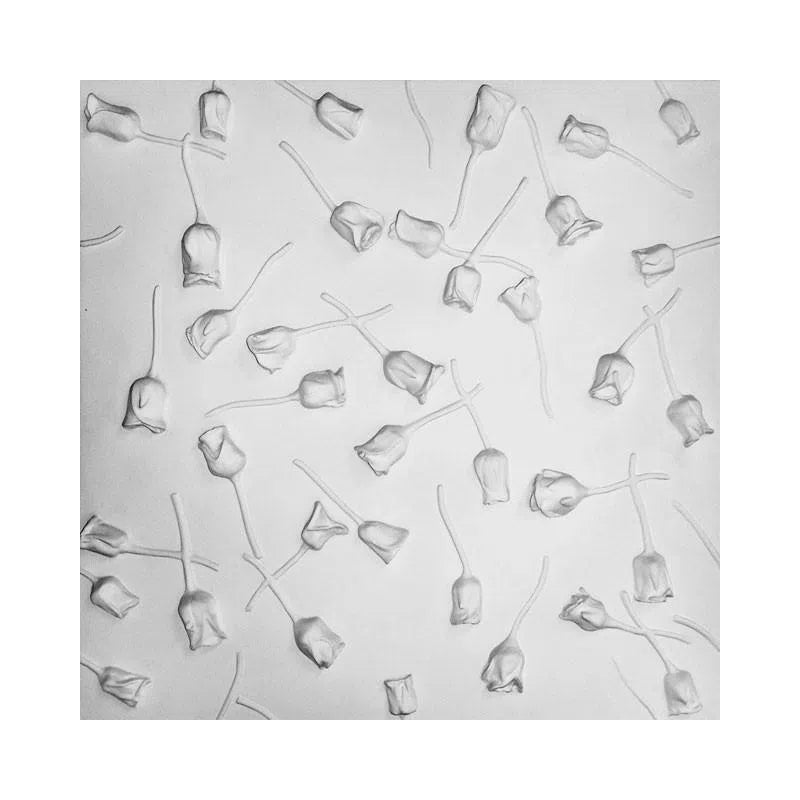 3D Wall Panel - ROSE GARDEN -  Gypsum panel with an artistic floral relief featuring scattered rosebuds | DecorMania UK