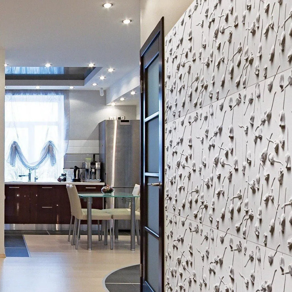 3D Wall Panel - ROSE GARDEN - Gypsum Panels in modern kitchen | DecorMania UK 