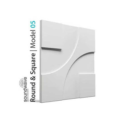 3D Wall Panel - ROUND & SQUARE - Gypsum Panels on white background | DecorMania UK 