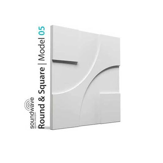 3D Wall Panel - ROUND & SQUARE - Gypsum Panels on white background | DecorMania UK 