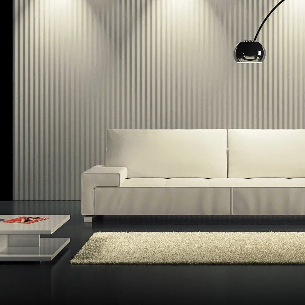 3D Wall Panel - RUFFLES - Gypsum Panels in modern living room  | DecorMania UK 