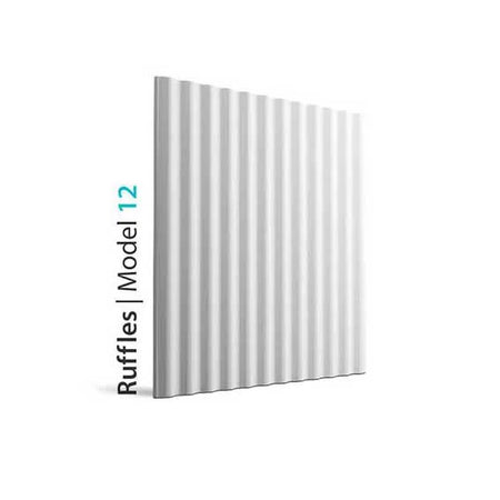 3D Wall Panel - RUFFLES - Gypsum Panels on white background  | DecorMania UK 