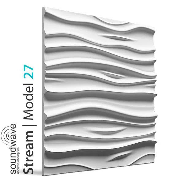 3D Wall Panel - STREAM - Gypsum Panels on white background | DecorMania UK