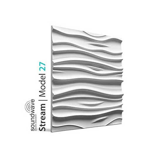 3D Wall Panel - STREAM - Gypsum Panels on white background | DecorMania UK 