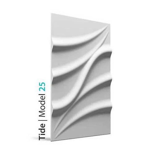 3D Wall Panel - TIDE - Gypsum panel with a fluid, wave-inspired design for modern interior styling | DecorMania UK