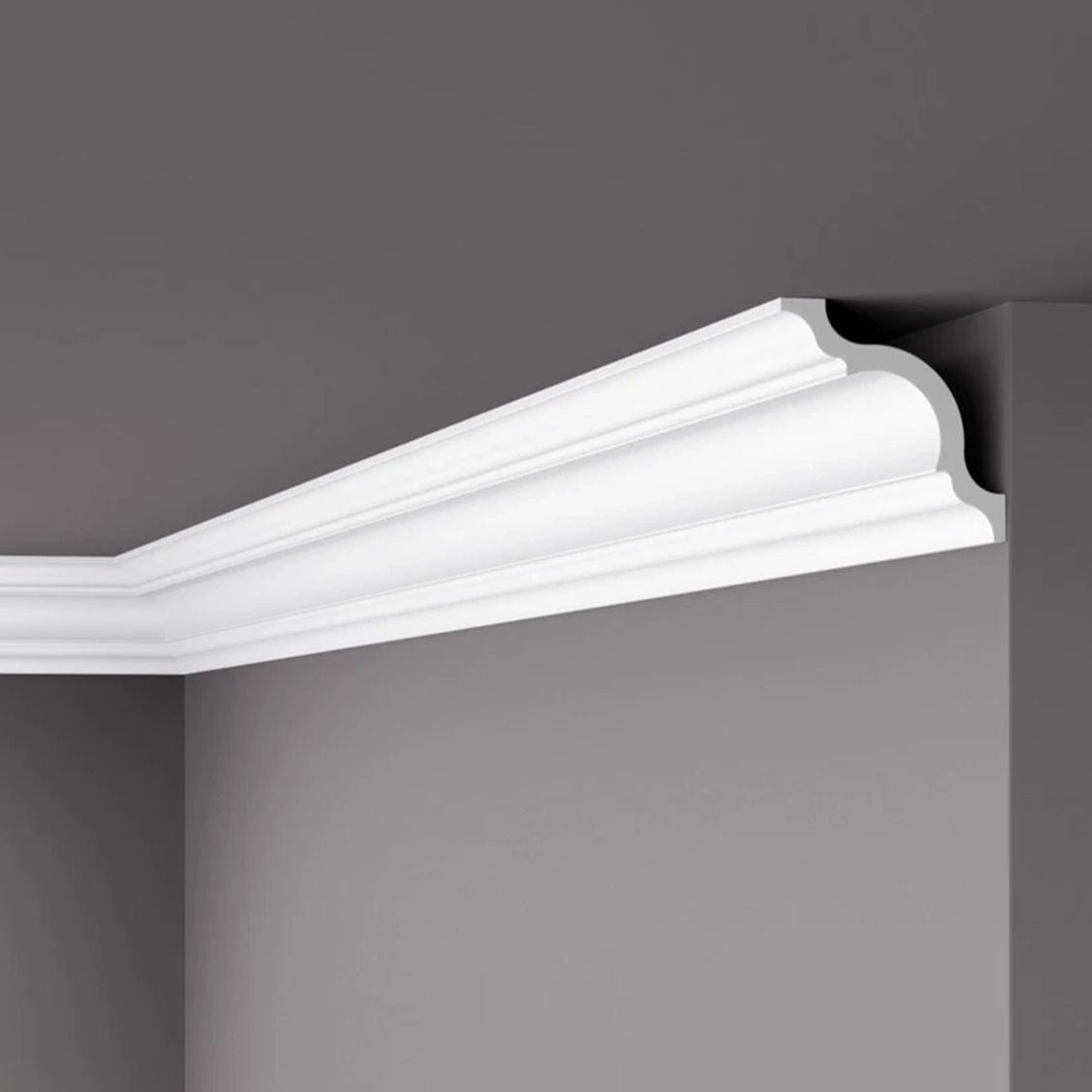 NOMASTYL® NMC 2m Ceiling Coving on plain wall and ceiling Decormania UK