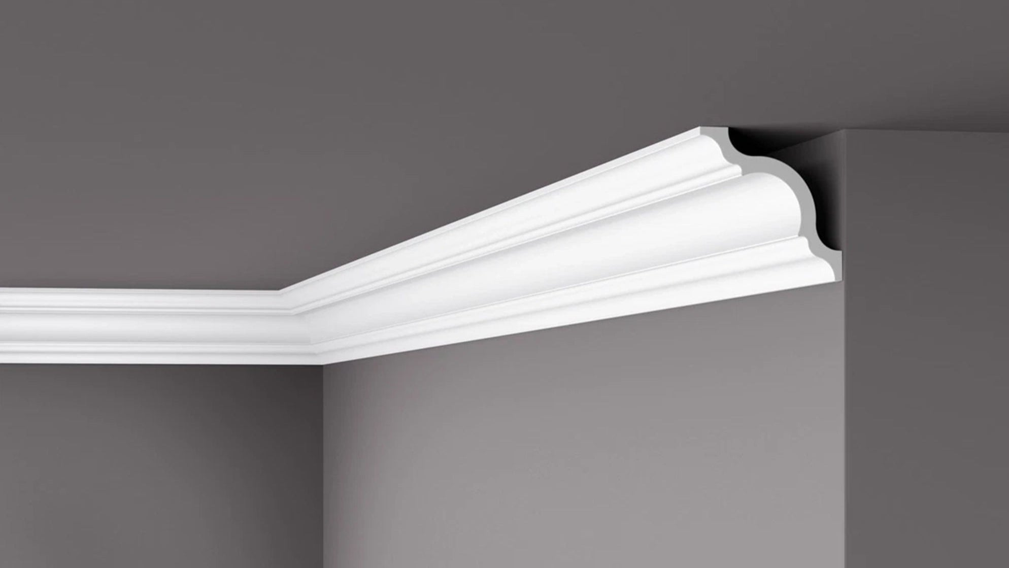 NOMASTYL® NMC 2m Ceiling Coving on plain wall and ceiling Decormania UK