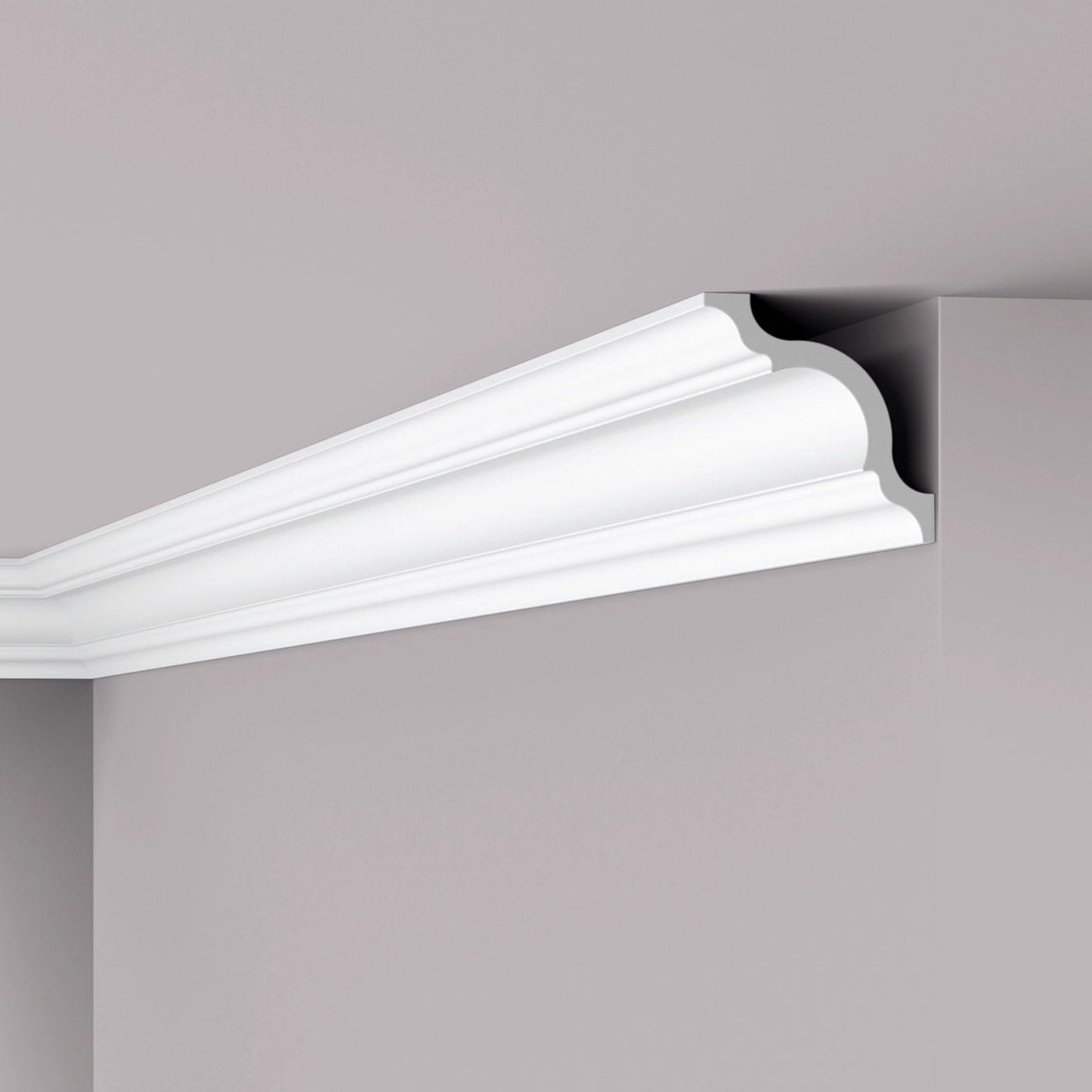 NOMASTYL® NMC 2m Ceiling Coving on plain wall and ceiling Decormania UK