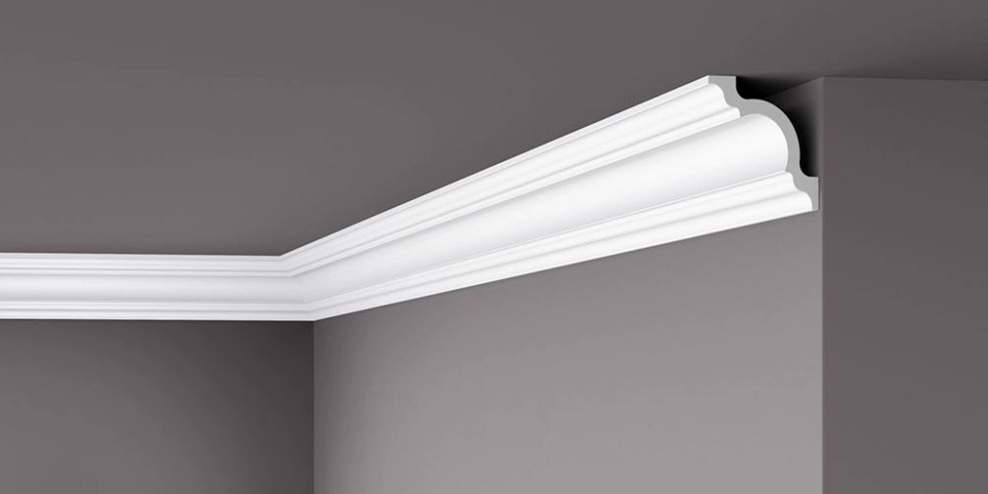 NOMASTYL® NMC 2m Ceiling Coving on plain wall and ceiling Decormania UK