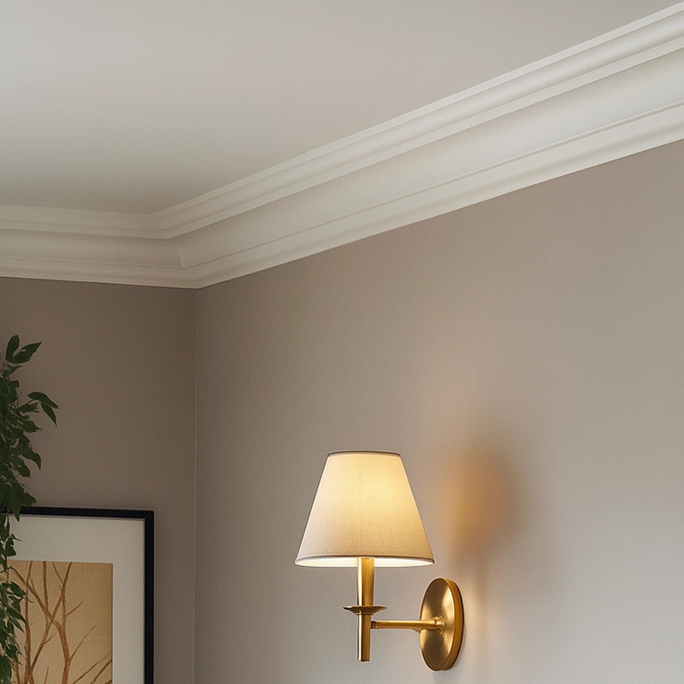 NOMASTYL® NMC 2m Ceiling Coving on plain wall and ceiling Decormania UK