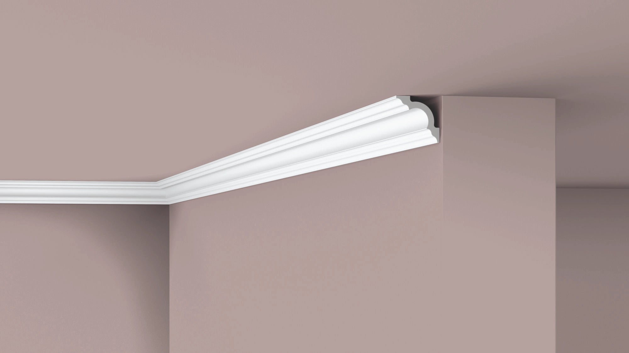 NOMASTYL® NMC 2m Ceiling Coving on plain wall and ceiling Decormania UK