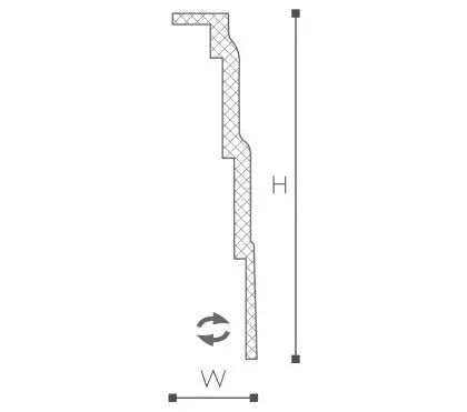 Dimensions of AD21 ART DECO 2M NMC Ceiling Coving | DecorMania UK