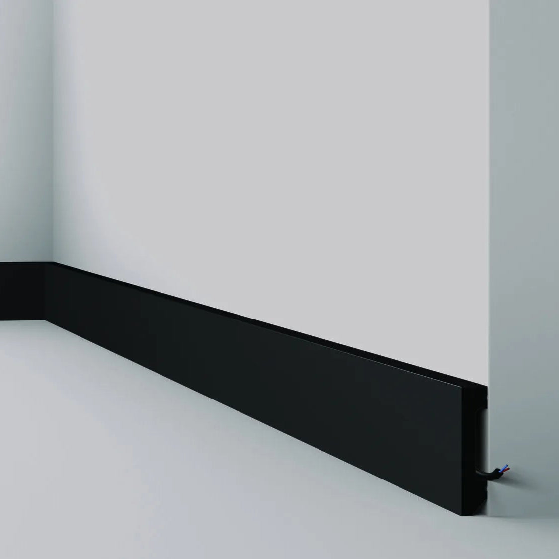 Close up view of Black Skirting Board | highlighting the sleek design and modern look | DecorMania UK