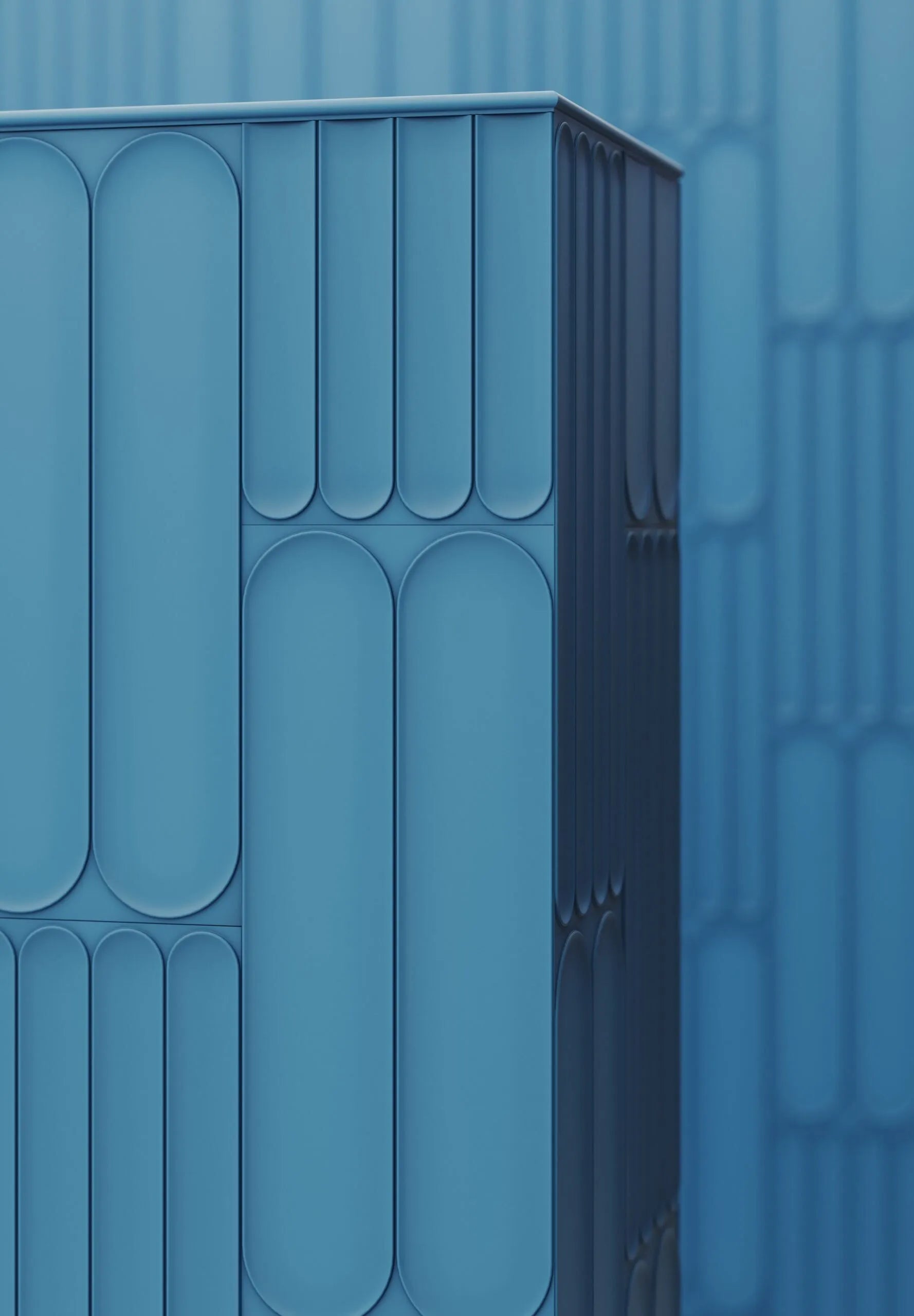 Close up view of ARC L Arstyl® 3D Wall Panels focusing on the elegant curves and sleek finish | DecorMania UK
