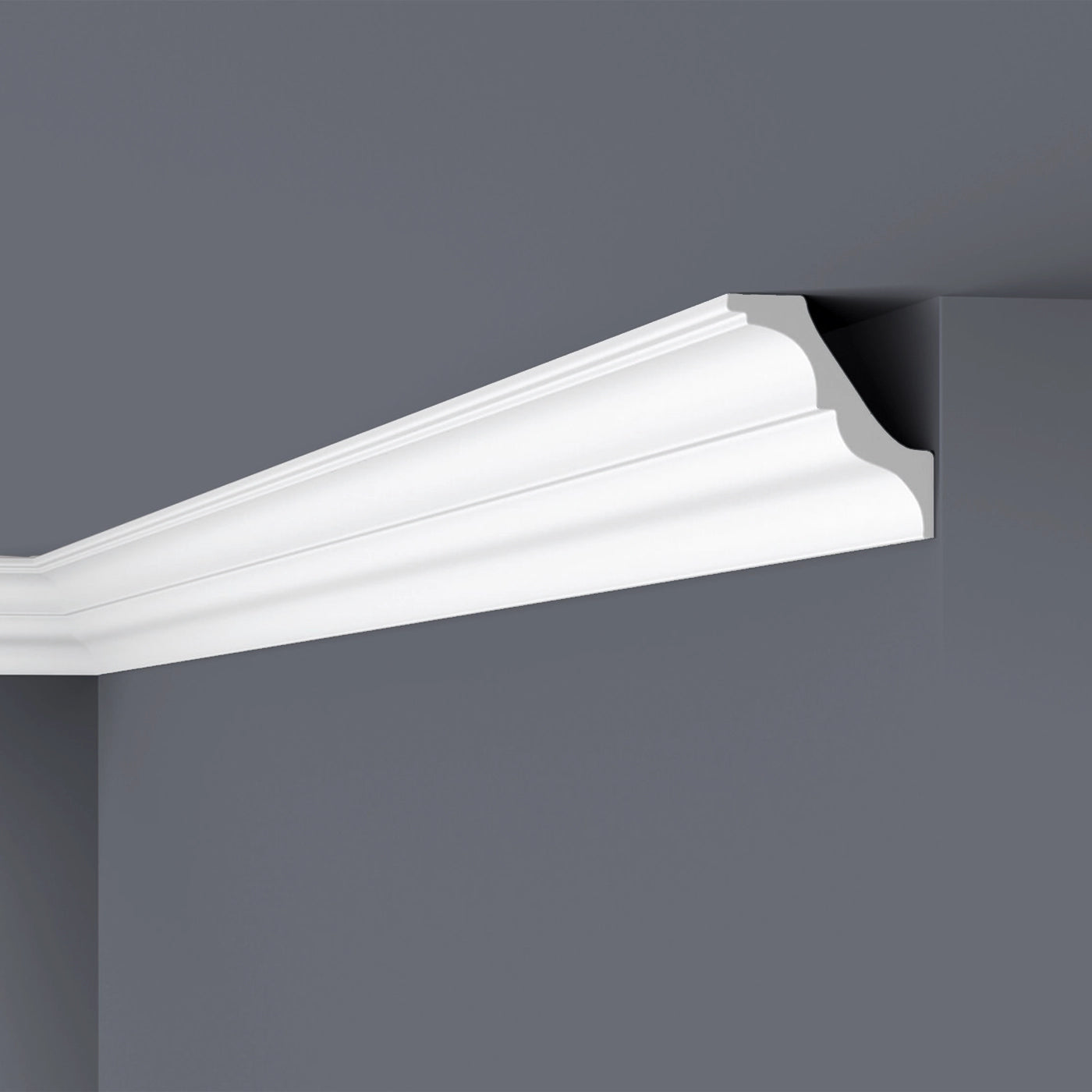 NOMASTYL® NMC 2m Ceiling Coving on plain wall and ceiling Decormania UK