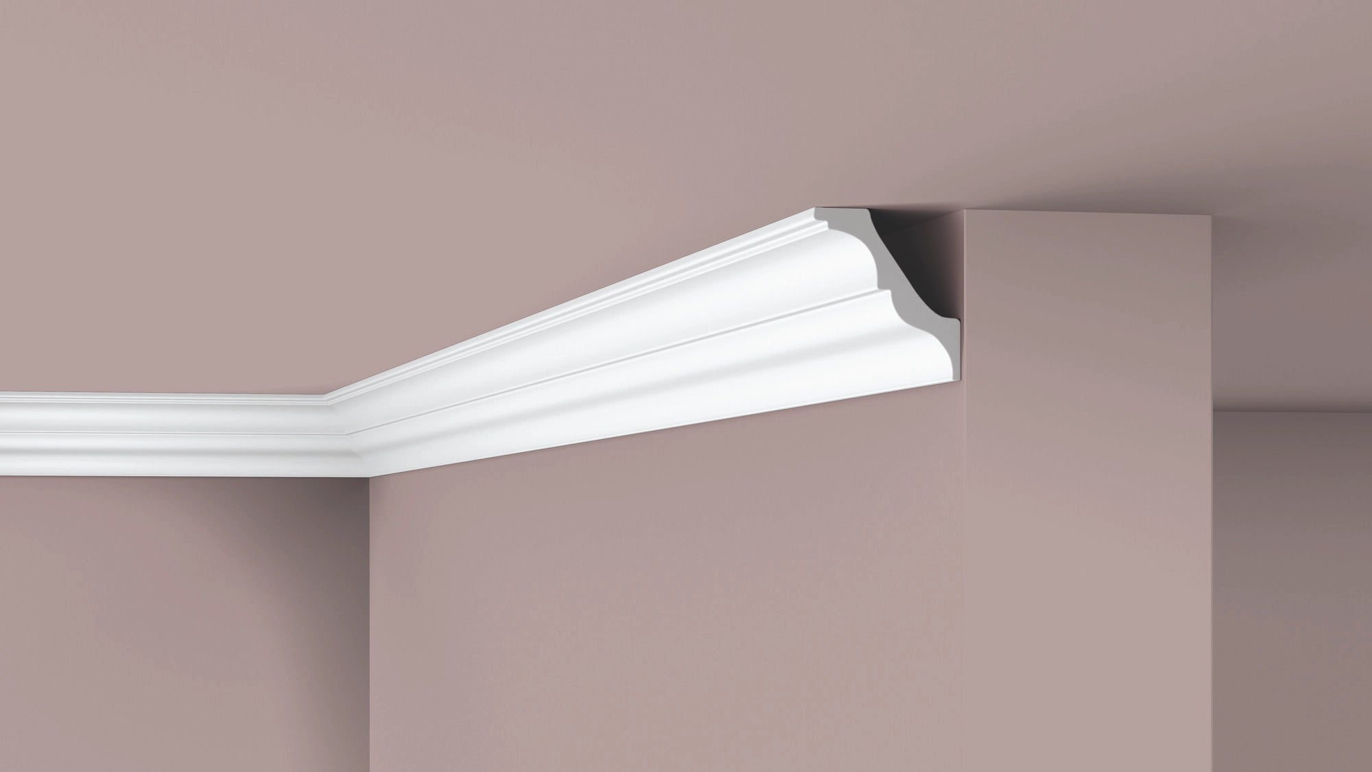 NOMASTYL® NMC 2m Ceiling Coving on plain wall and ceiling Decormania UK