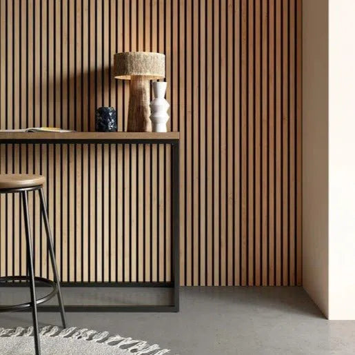 Acoustic MDF Wood Slat Wall Panel Sample feature wall DecorMania UK