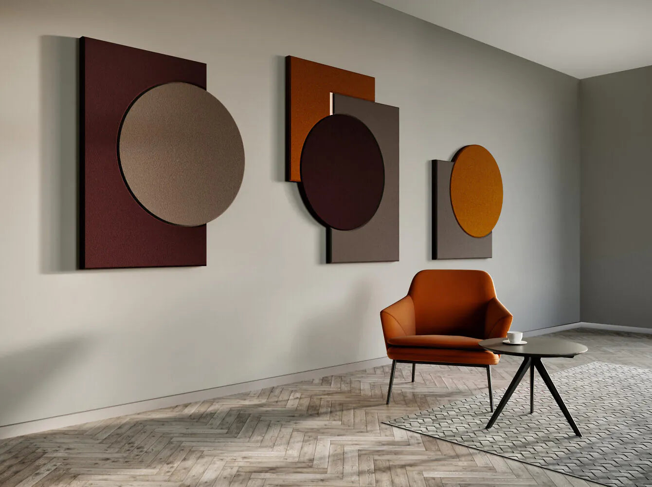 Acoustic Wall Art Panels CLASSIC 3 in cozy interior Decormania UK 