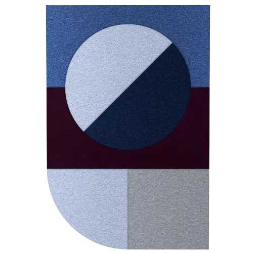 Acoustic Wall Art Panels FAN 3 plum swatch on white background Decormania UK