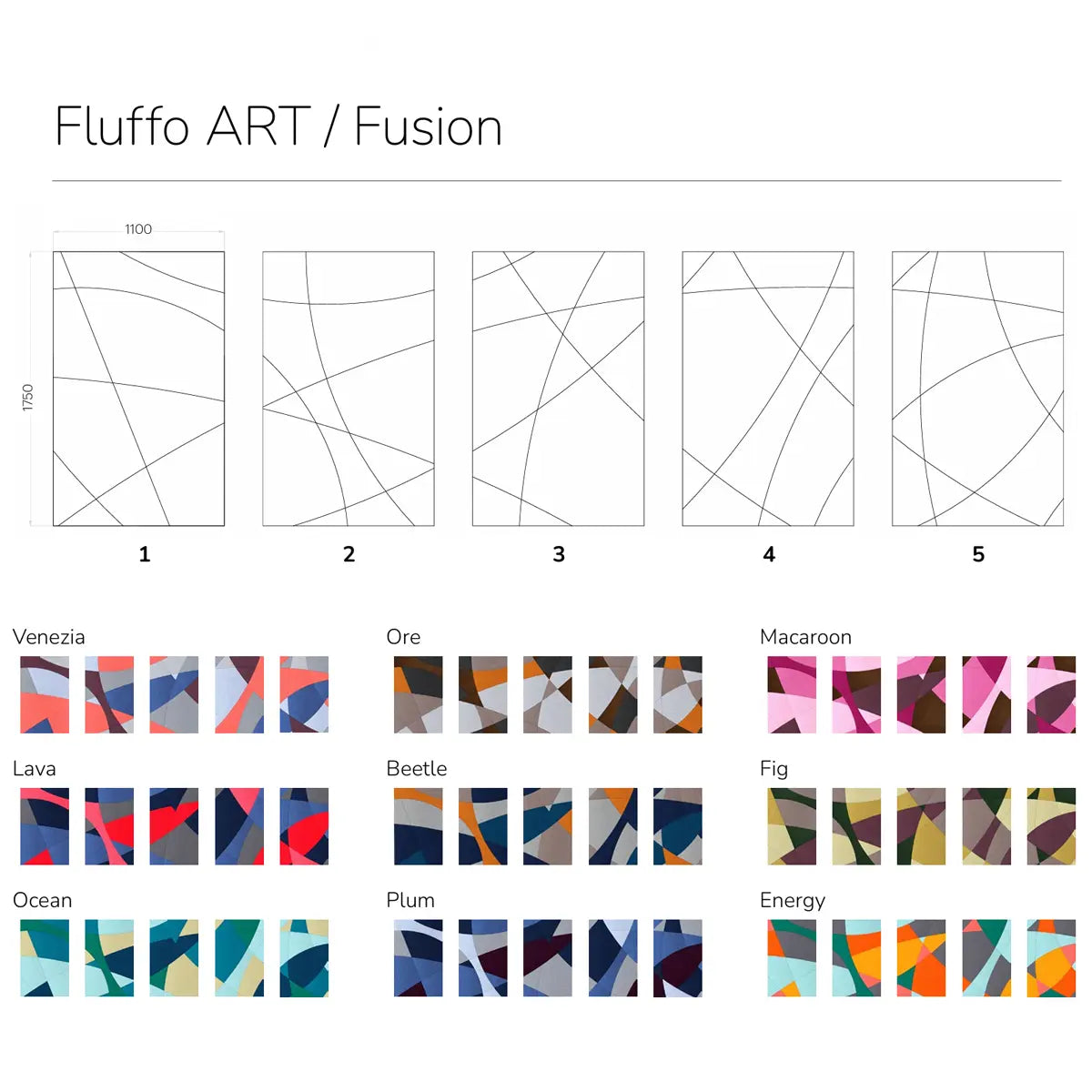Acoustic Wall Art Panels FUSION 3 design and colour chart DecorMania UK