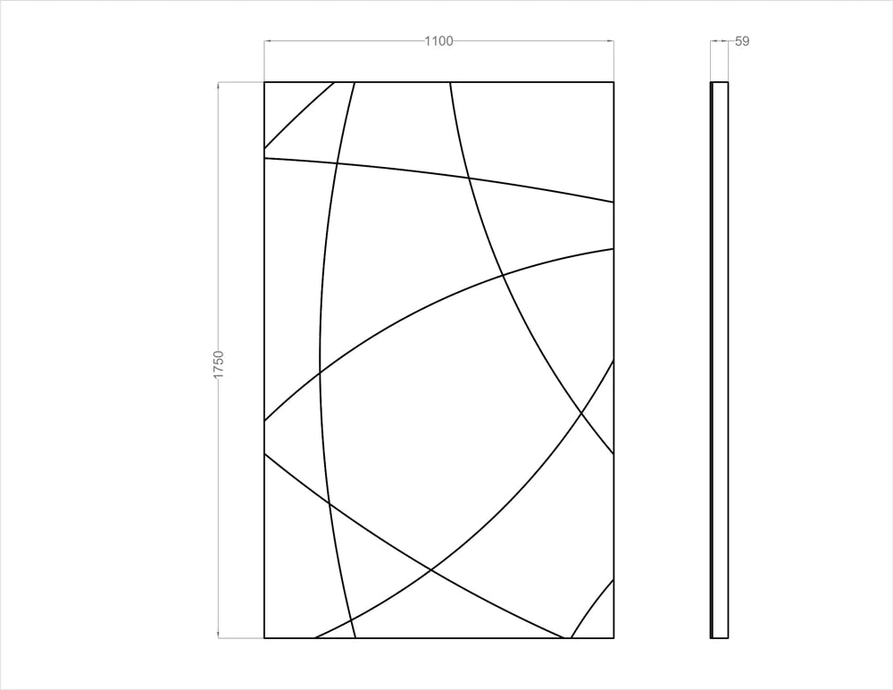 Acoustic Wall Art Panels FUSION 5 dimensions on white background DecorMania UK