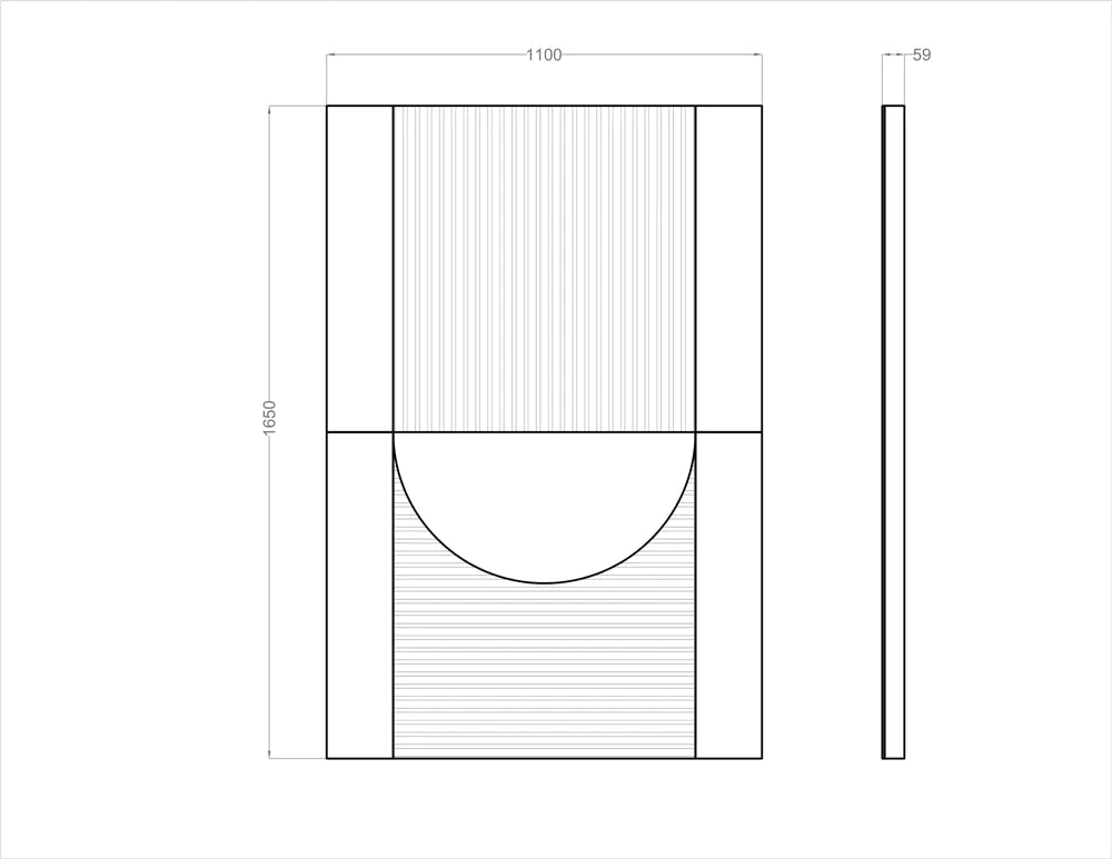 Acoustic Wall Art Panels RING 2 dimensions on white background Decormania UK 