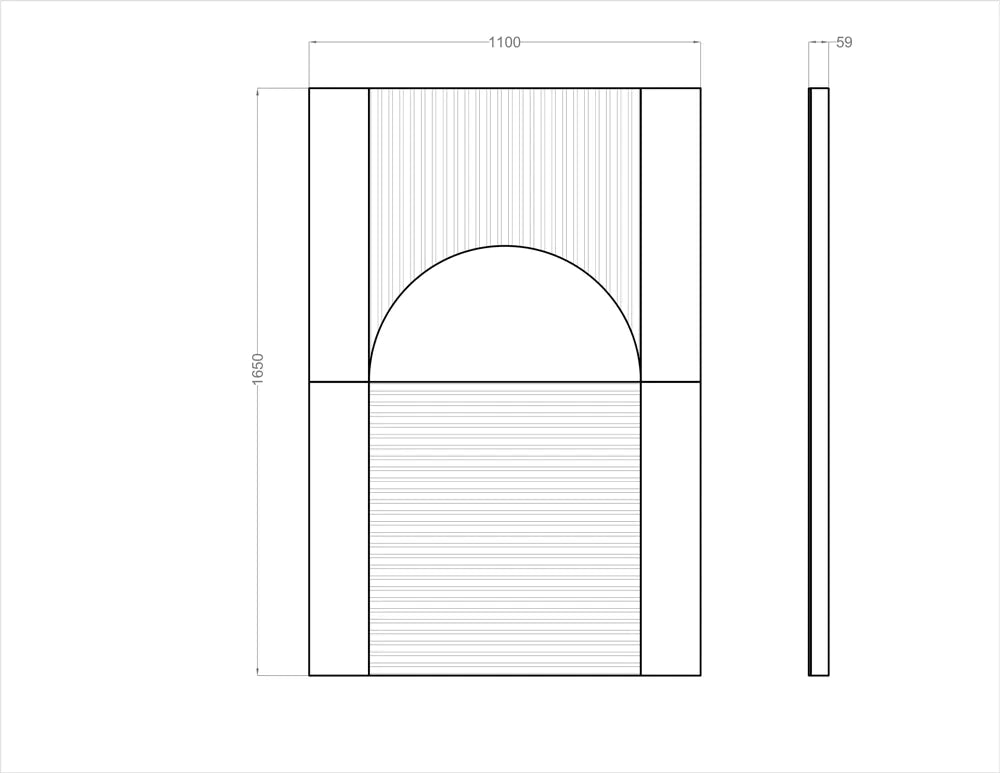 Acoustic Wall Art Panels RING 4 dimensions on white background Decormania UK