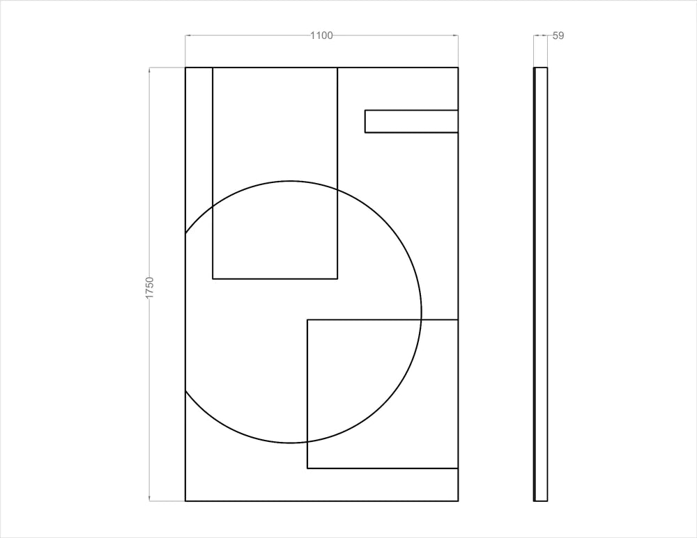 Acoustic Wall Art Panels SHAPES 1 dimensions Decormania UK