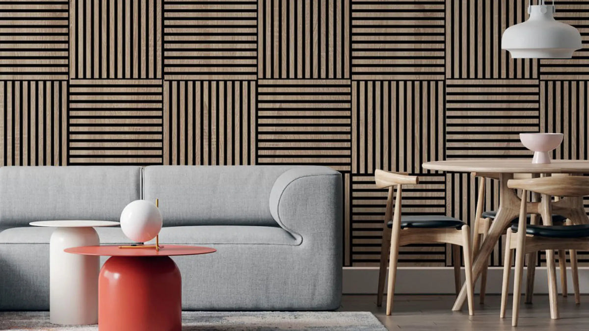 Wooden Acoustic Panels Square Wall Slats 60 x 60 | DecorMania UK