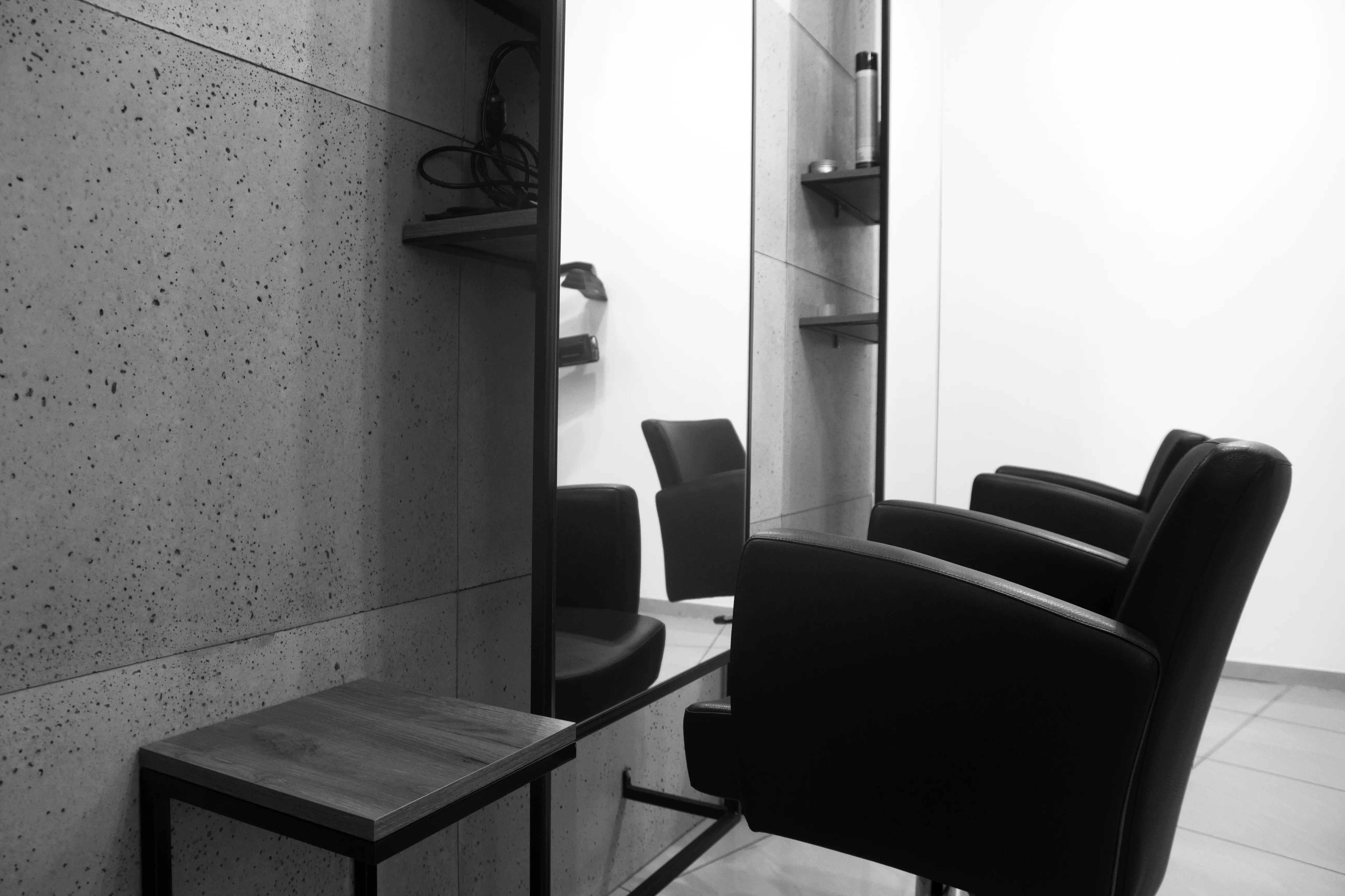 Architectural Concrete Wall Panels Interior - NEUTRAL - in a hair studio  | DecorMania UK