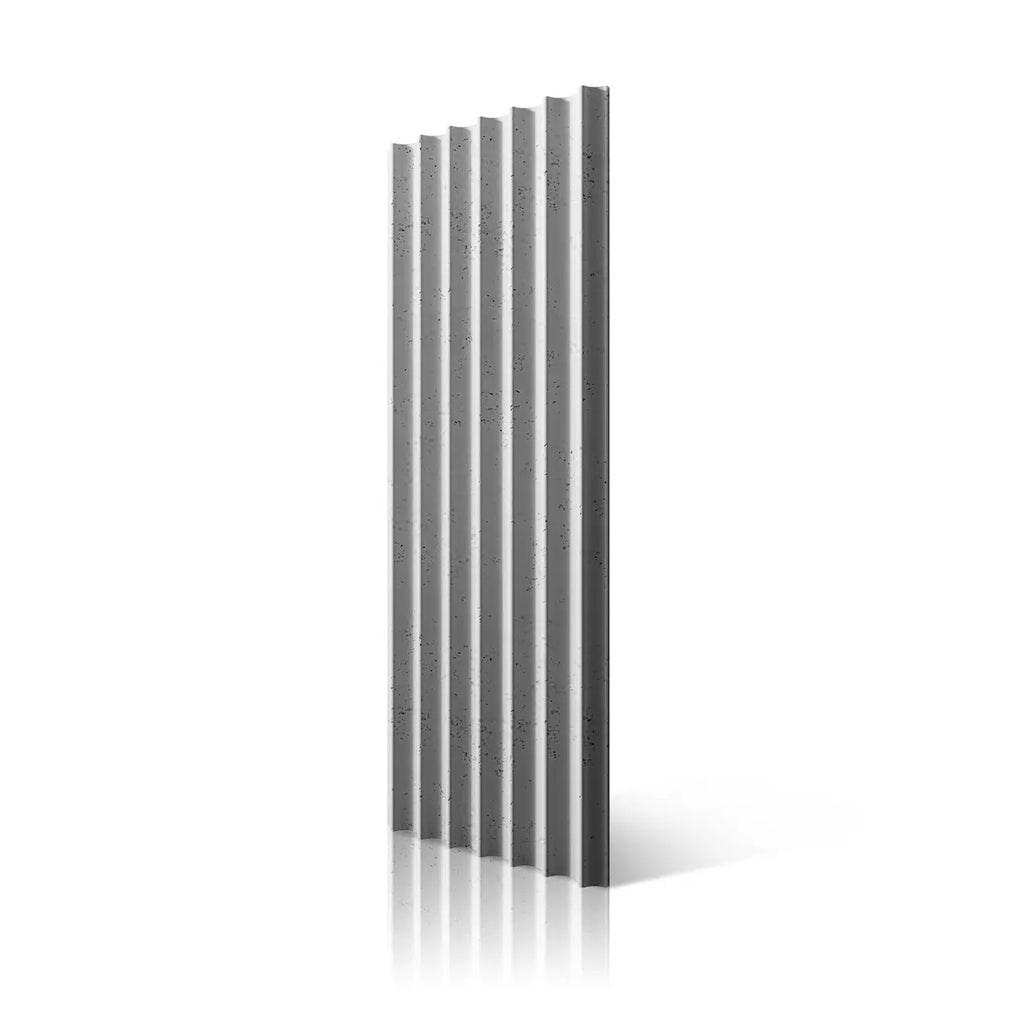 3D Concrete Wall Panels GROOVER S colour B0 on white background DecorMania UK